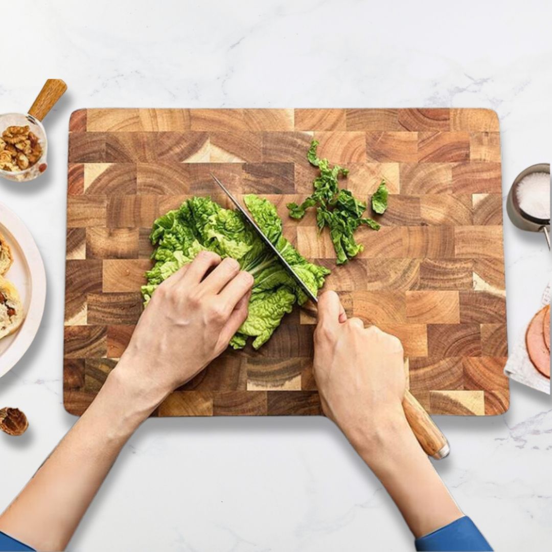 Planche à découper avec design en grain de bout