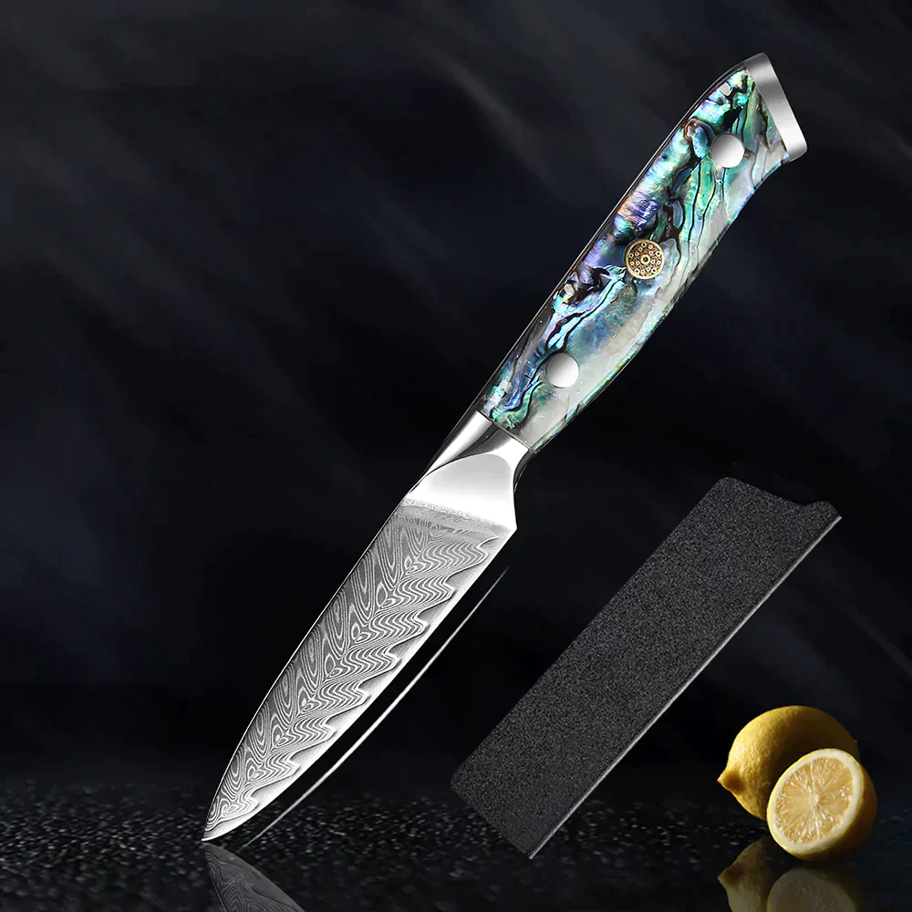 Sukoknives Couteau en acier damassé avec manche en ormeau