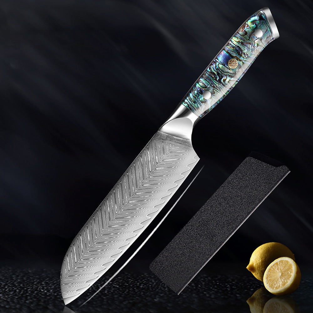 Sukoknives Couteau en acier damassé avec manche en ormeau