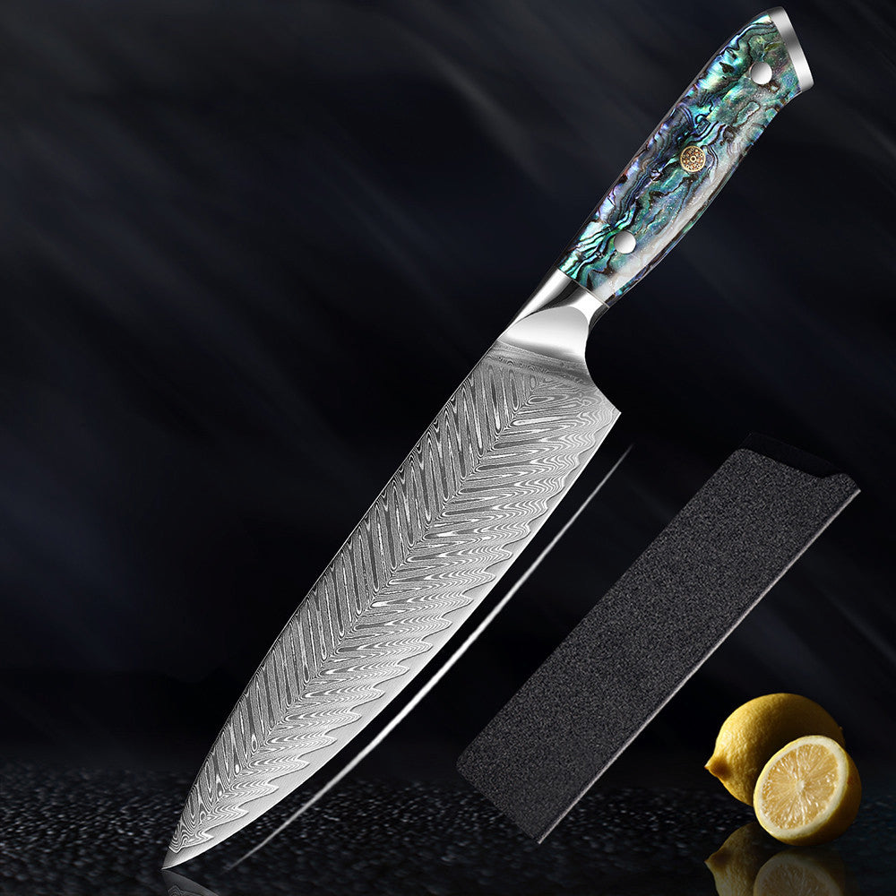 Sukoknives Couteau en acier damassé avec manche en ormeau