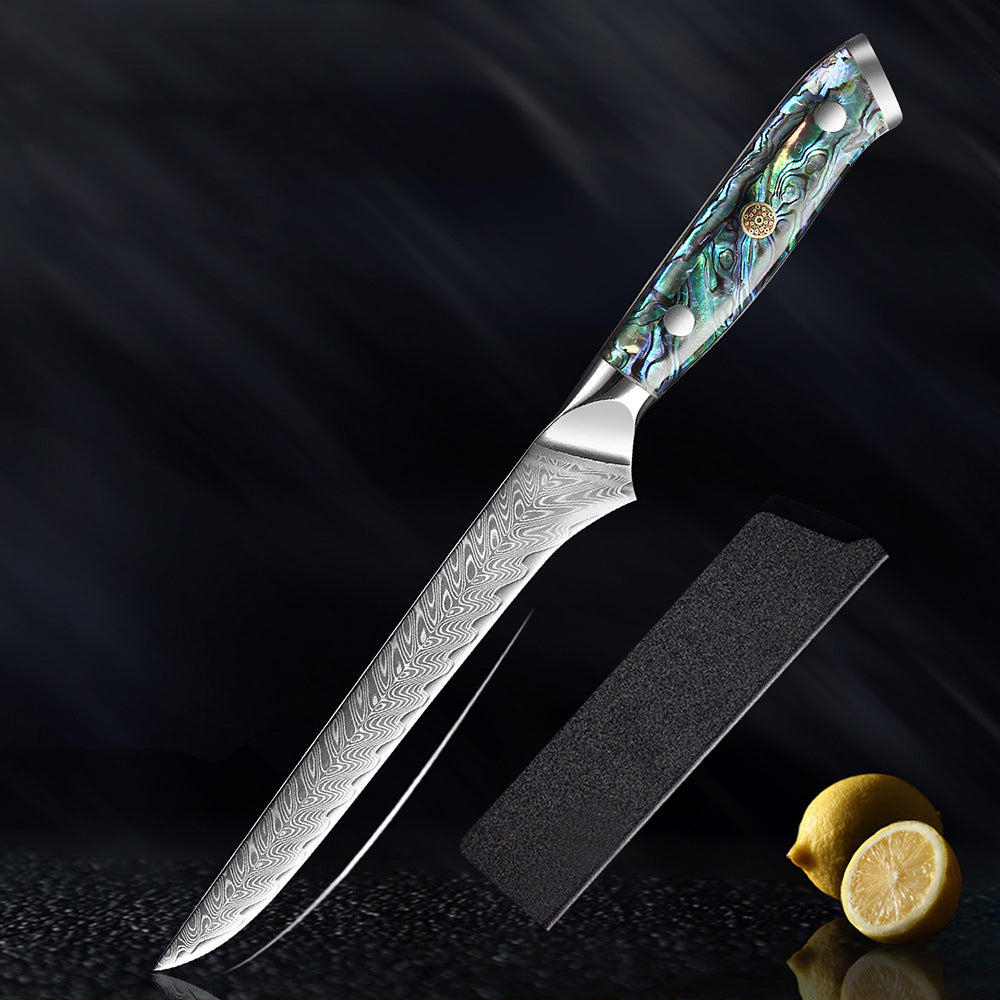 Sukoknives Couteau en acier damassé avec manche en ormeau