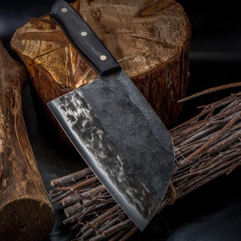 Couteau de chef serbe fait à la main et couperet à viande