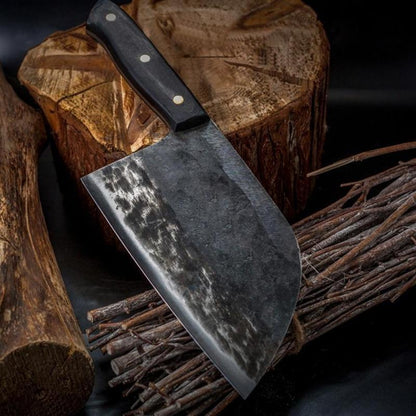 Couteau de chef serbe fait à la main et couperet à viande