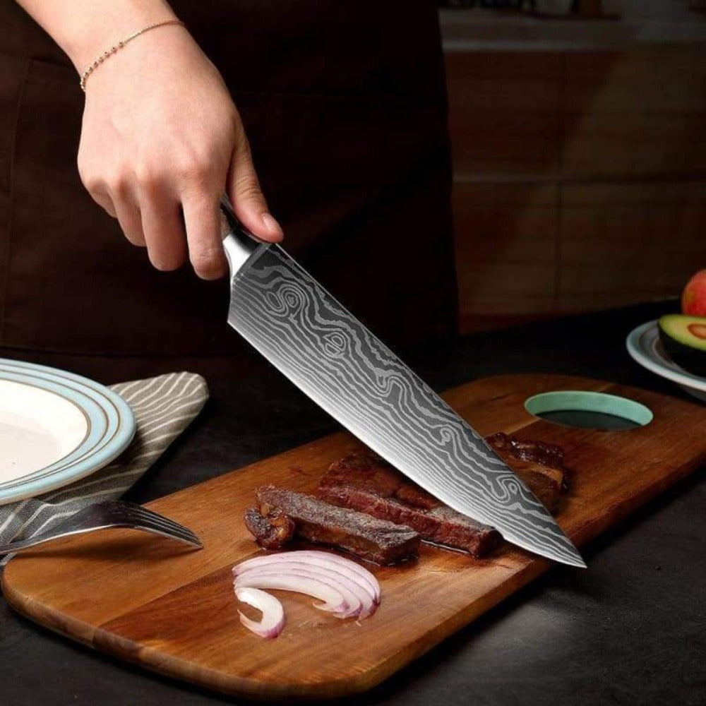 Set de couteaux de cuisine - Lames en acier inoxydable Set de couteaux de chef