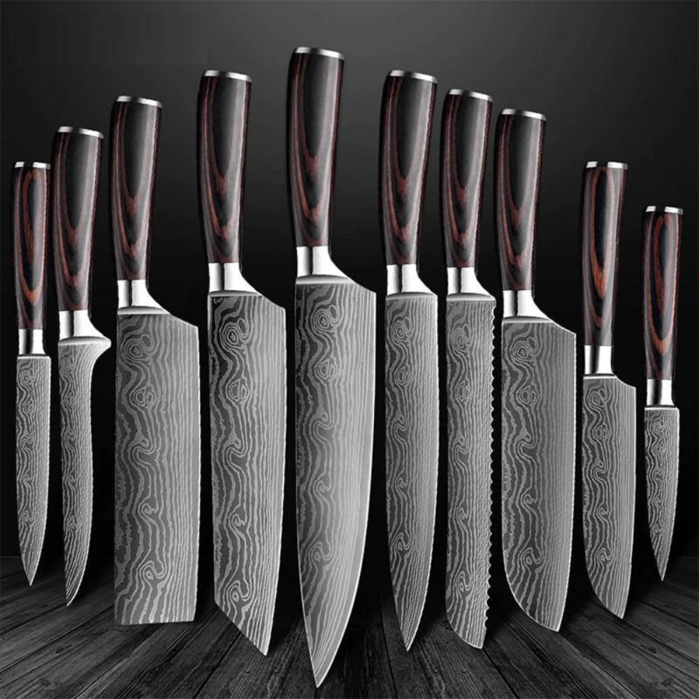 Set de couteaux de cuisine - Lames en acier inoxydable Set de couteaux de chef