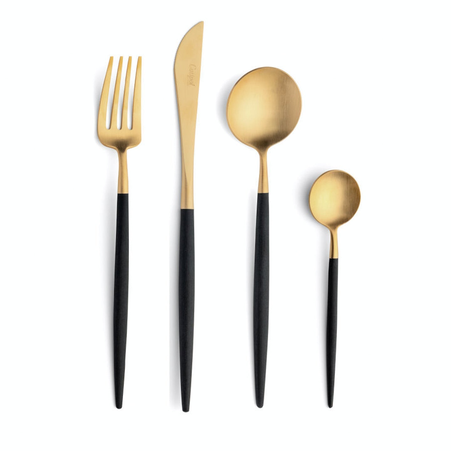 Black and gold Cutipol Goa 24 piece dinner service set