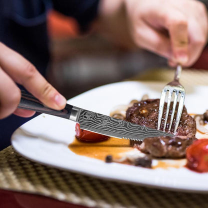 Ensemble de couteaux à steak japonais, couteaux à steak dentelés de 5 pouces