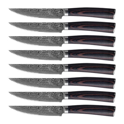 Ensemble de couteaux à steak japonais, couteaux à steak dentelés de 5 pouces