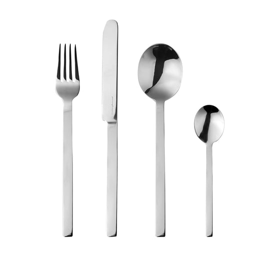 Mepra Stile 24-piece polished stainless steel cutlery set for fine dining experiences.