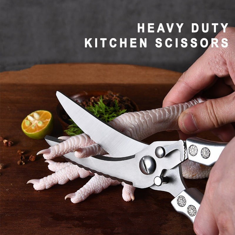 Ciseaux de cuisine polyvalents en acier inoxydable pour usage intensif