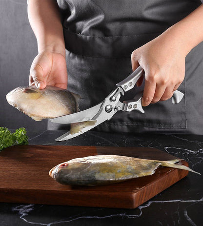 Ciseaux de cuisine polyvalents en acier inoxydable pour usage intensif