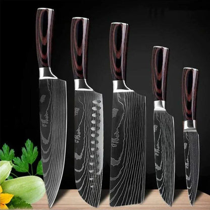 Set de Couteaux de Chef Japonais en Acier Inoxydable