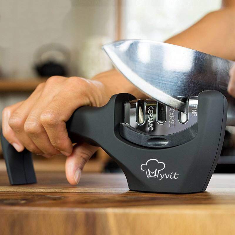 Pro Knife Sharpener 3 Stage Tungsten Diamond & Ceramic