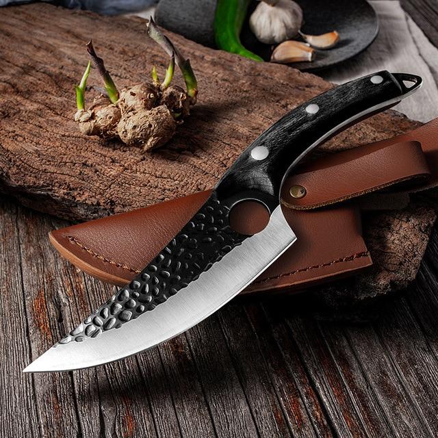 Huusk - Couteau à désosser artisanal Huusk avec étui en cuir