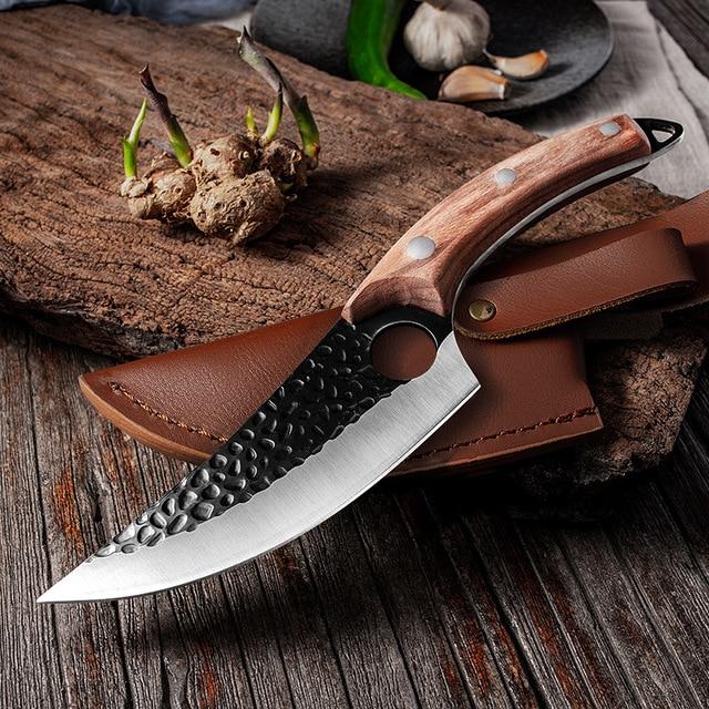 Huusk - Couteau à désosser artisanal Huusk avec étui en cuir