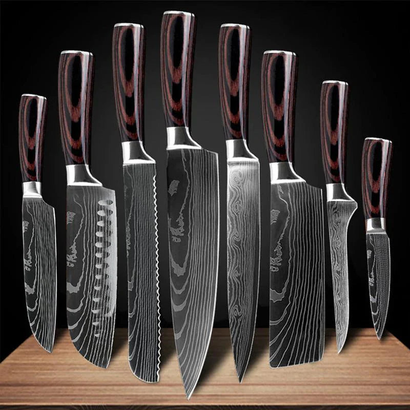 Set de Couteaux de Chef Japonais en Acier Inoxydable