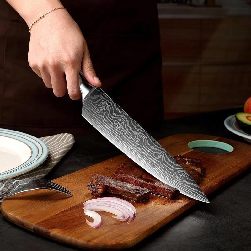 Couteaux de cuisine japonais professionnels en acier inoxydable